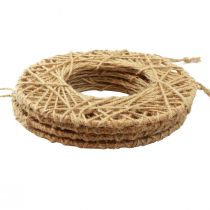 Artikel Boho hängande dekorationsringar, jute naturfiber, Ø28cm, väggdekoration, fönsterdekoration, set om 4