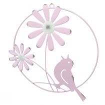 Artikel Dekorring Metall Hängande Dekoration Blommor Rosa Ø23cm 4 st