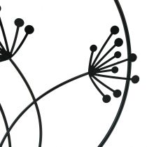 Artikel Dekorativ ring metall hängande dekoration svarta blommor Ø23cm 2 st