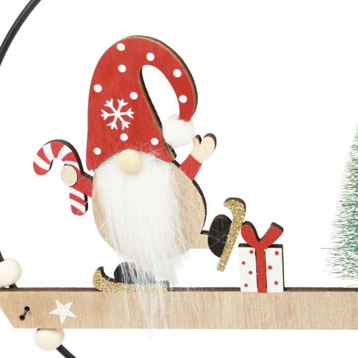 Artikel Dekorring metall gnome dekorativ hängare jul Ø21,5cm 2 st