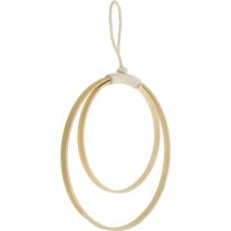 Artikel Ring för upphängning, DIY, fönsterdekoration, boho-stil, dubbelring naturliga färger Ø20/15cm 4 st