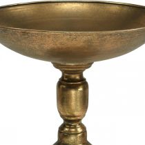 Dekorativ skål på fot Dekortallrik guld antik look Ø28cm H26cm