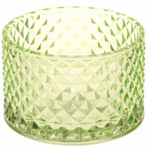 Artikel Dekorativ skål värmeljushållare i glas grön retro Ø10,5cm 2st