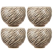 Artikel Dekorskål Keramik Spiraldekor Beige Brun Ø9cm 4st