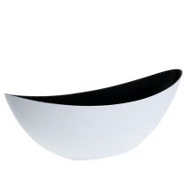 Dekorskål plast vit 38,5cm x 12,5cm H13cm