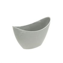 Dekorativ skål plastgrå 20 cm x 9 cm H11,5 cm, 1 st