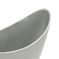 Dekorativ skål plastgrå 20 cm x 9 cm H11,5 cm, 1 st