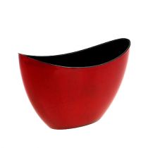 Dekorativ skål plast röd-svart 24cm x 10cm x 14cm, 1p