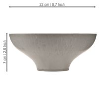 Artikel Dekorativ skål med bas, rund växtskål, grå, Ø19cm, H8cm
