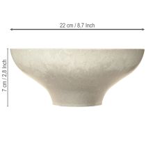 Artikel Dekorativ skål med bas plastskål rund krämfärgad Ø19cm H8cm