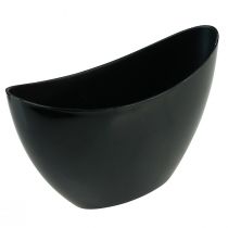 Dekorationsskål svart oval växtbåt 24x9,5cmx14,5cm