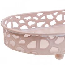 Artikel Dekorationsskål Oval skål med fötter bordsdekoration rosa 30×18cm