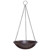 Dekorativ skål för upphängning av metall mörkbrun Ø30cm H55cm