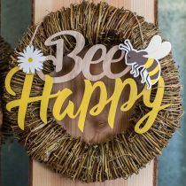 Artikel Dekorativ skylt bi &quot;Bee Happy&quot; sommardekoration trä 31×18cm 2st