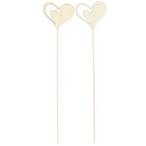 Artikel Dekorativa plugghjärtan röd vit trädekor 7,5×6,5cm 12 st