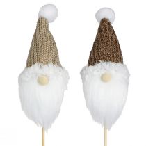 Artikel Dekorativ pluggtomte jul vit brun 4x11cm 4 st