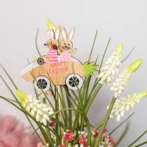 Dekorativ plugg kanin i bilträ Påskdekoration morot 9 × 7,5 cm 16 stycken