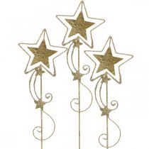 Artikel Deco plug star guld glittrande H54cm 4st