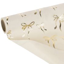 Artikel Bordlöpare, dekorativt tyg med smala rosetter, på rulle, 120x35cm, 2 stycken