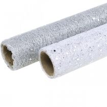 Bordsband dekortyg grå silver x 2 assorterade 35x200cm