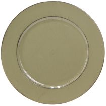 Artikel Dekorativ tallrik grön plasttallrik vintage mossgrön brun Ø33cm
