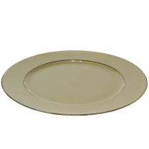 Artikel Dekorativ tallrik grön plasttallrik vintage mossgrön brun Ø33cm