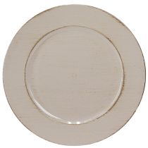 Artikel Dekorativ tallrik plast dekorativ plasttallrik grå brun Ø33cm