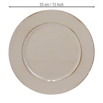 Artikel Dekorativ tallrik plast dekorativ plasttallrik grå brun Ø33cm