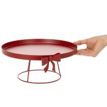 Artikel Dekorativ bricka på stativ med metallrosett, 30 cm, set med 2 delar