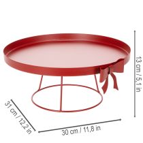 Artikel Dekorativ bricka på stativ med metallrosett, 30 cm, set med 2 delar
