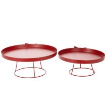 Artikel Dekorativ bricka på stativ med metallrosett, 30 cm, set med 2 delar