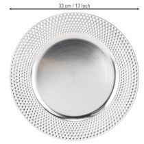 Artikel Dekortallrik rund plast dekorativ plåt silver Ø33cm