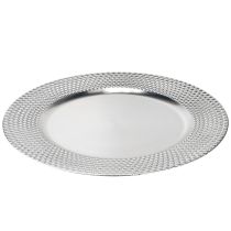 Artikel Dekortallrik rund plast dekorativ plåt silver Ø33cm