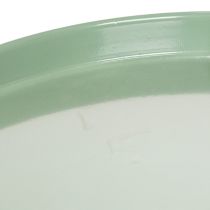 Artikel Rund grön dekorativ tallrik på stativ för bordsdekoration, 30 cm