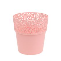Dekorativ kruka plast rosa Ø13cm H13,5cm 1st