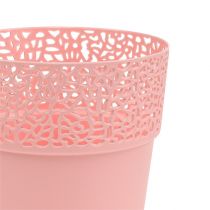 Dekorativ kruka plast rosa Ø13cm H13,5cm 1st