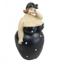 Dekorativ figur knubbig kvinna, fet damfigur, badrumsdekoration H23cm