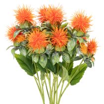 Artikel Konstgjord orange safflor som konstgjord blomma för vaser och dekoration, 55 cm, 4 stycken