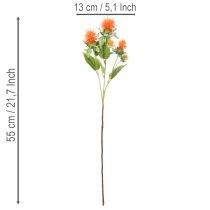 Artikel Konstgjord orange safflor som konstgjord blomma för vaser och dekoration, 55 cm, 4 stycken