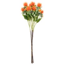 Artikel Konstgjord orange safflor som konstgjord blomma för vaser och dekoration, 55 cm, 4 stycken