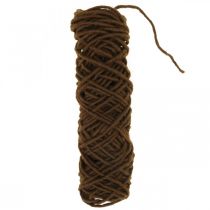 Vektråd mörkbrun, ullsnöre med tråd, floristtillbehör L30m