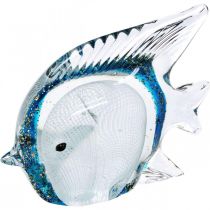 Doktor fiskfigur gjord av glas med glitter 14cm
