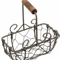 Artikel Mini trådkorgvariant med trähandtag, rostbrun, H10,5–11,5cm, 9 st.