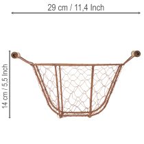 Artikel Vintage rund trådkorg med trähandtag, metallkorg, rostfri yta, Ø22 cm