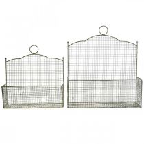 Artikel Trådkorg, väggkorg, växtkorg Shabby Chic L38/32cm set om 2