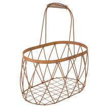 Artikel Oval trådkorg med handtag, trädgårdsdekoration, rostfärgad, 30/25 cm, set om 2