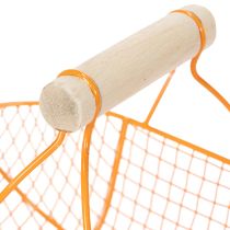 Artikel Trådkorg med trähandtag. Praktisk design. Perfekt för vårdekorationer, hem och kontor. 17 cm, 6 stycken.