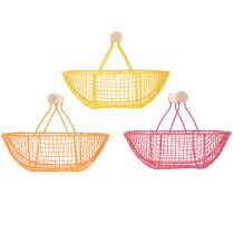 Artikel Trådkorg med trähandtag. Praktisk design. Perfekt för vårdekorationer, hem och kontor. 17 cm, 6 stycken.