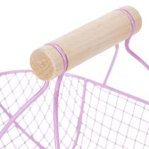 Artikel Trådkorg med trähandtag, perfekt för modernt boende och elegant inredning, 17 cm, 6 stycken