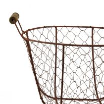 Artikel Trådkorg vintage rund med handtag rost metallkorg Ø26,5cm